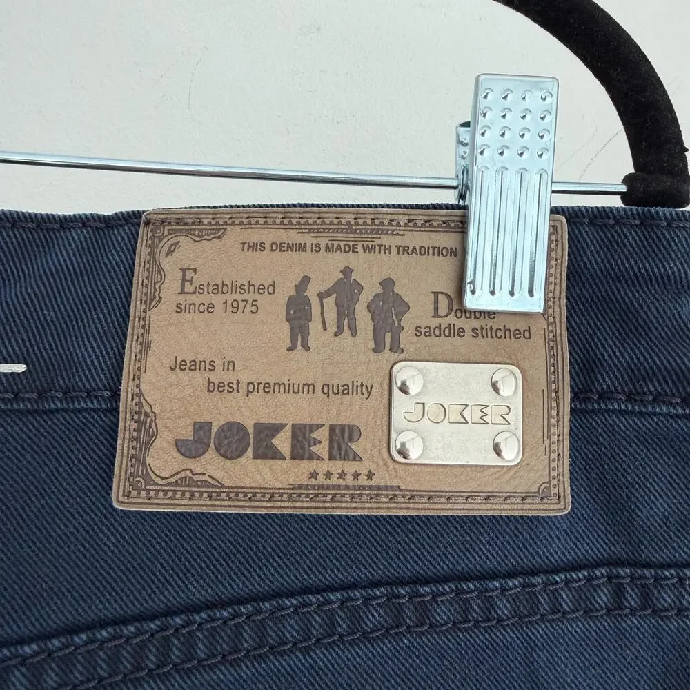 Joker Double Saddle Stitched Pants Jeans 33x34 Navy Cotton Stretch Chino Trouser
